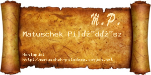 Matuschek Piládész névjegykártya